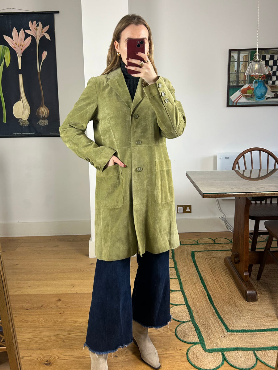 Green Suede Jacket - S/M