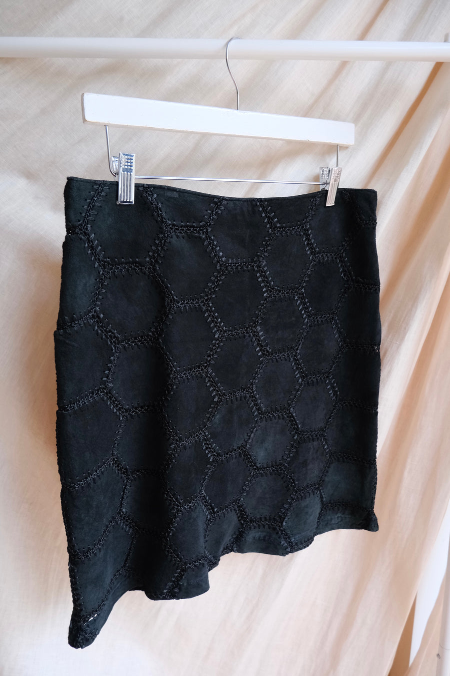 Suede Patchwork Mini Skirt - UK 12