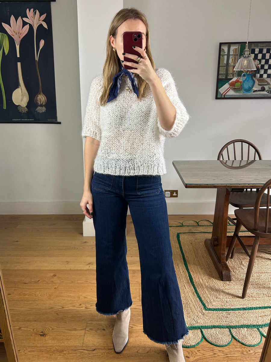 White Mohair Jumper - M