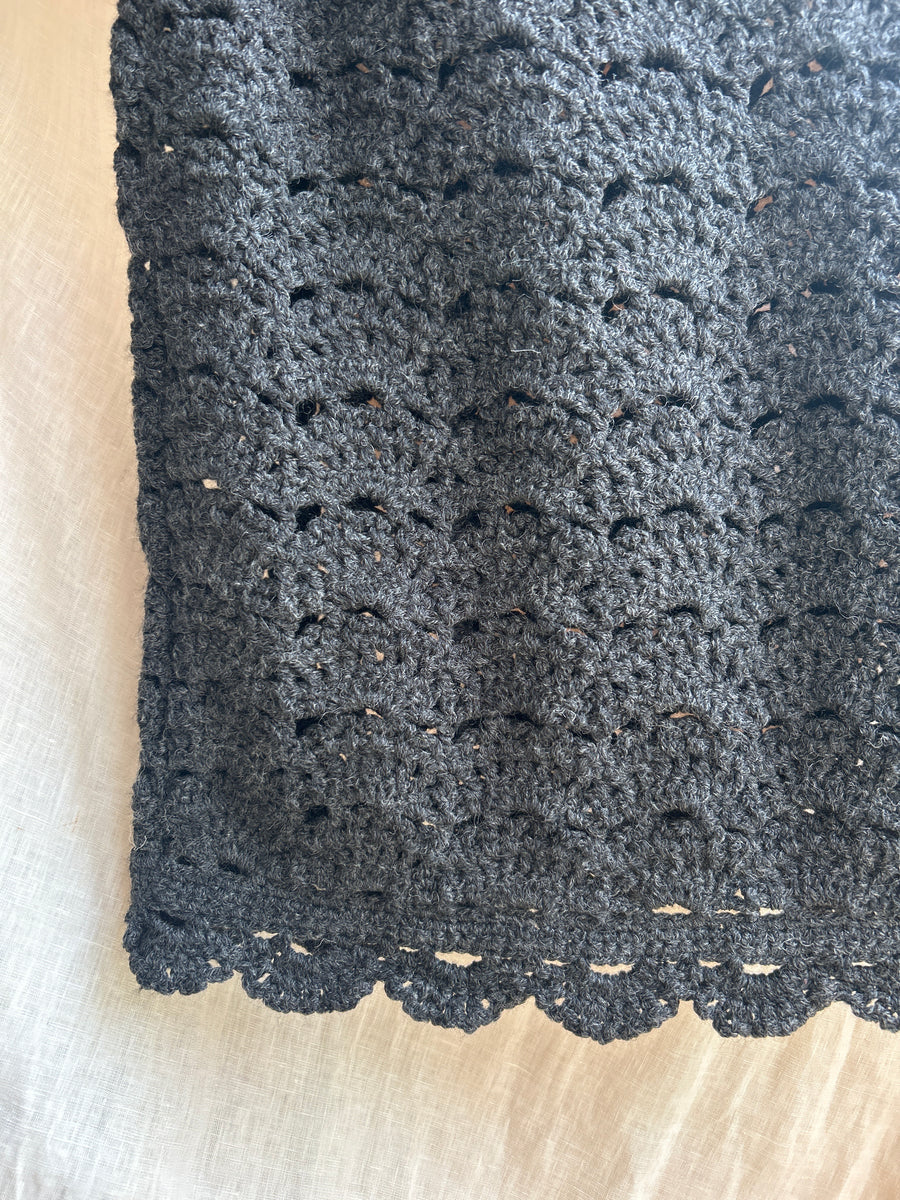 Black Crochet Jumper - M