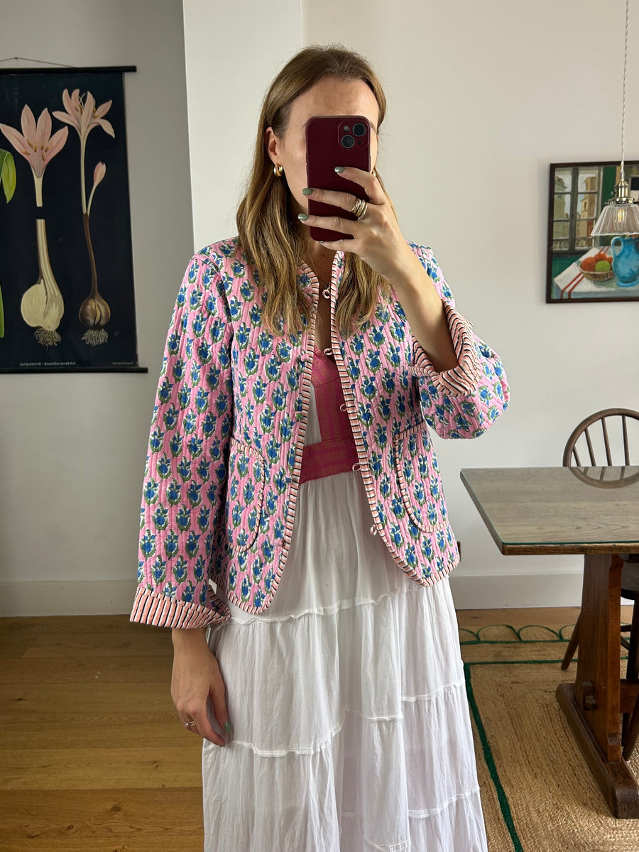 Pink Floral Jacket - S