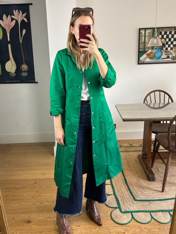 Green Workwear Duster Jacket - XS-S