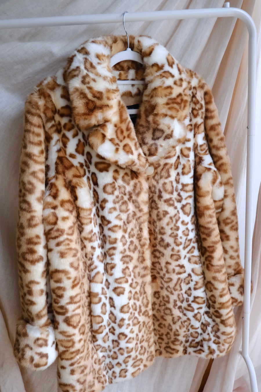Animal Print Faux Fur Coat - S/M