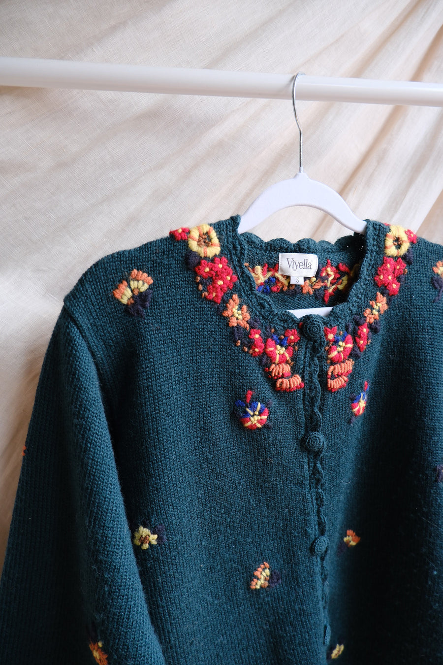 Wool Embroidered Cardigan - S