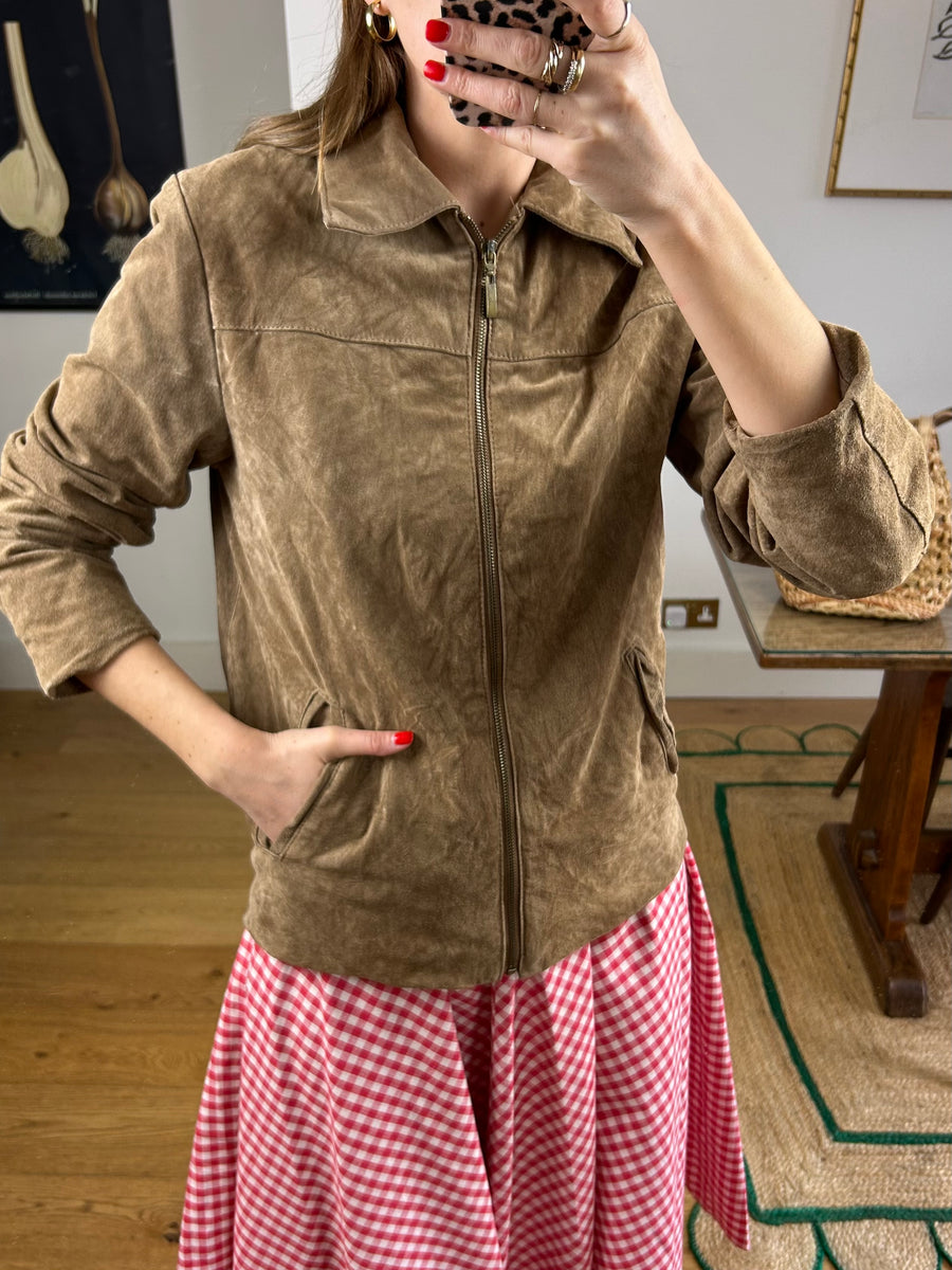 Brown Suede Jacket - M