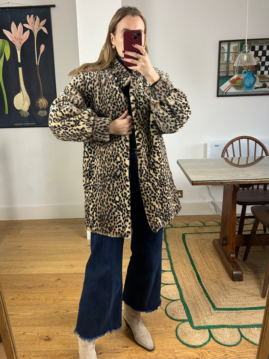 Reversible Leopard Coat - M