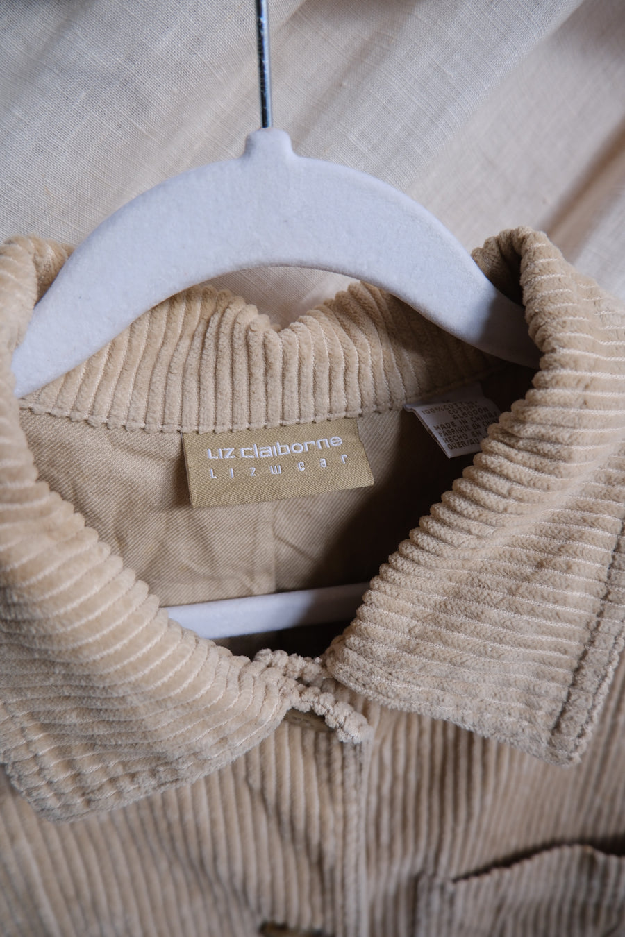 Beige Jumbo Cord Jacket - M