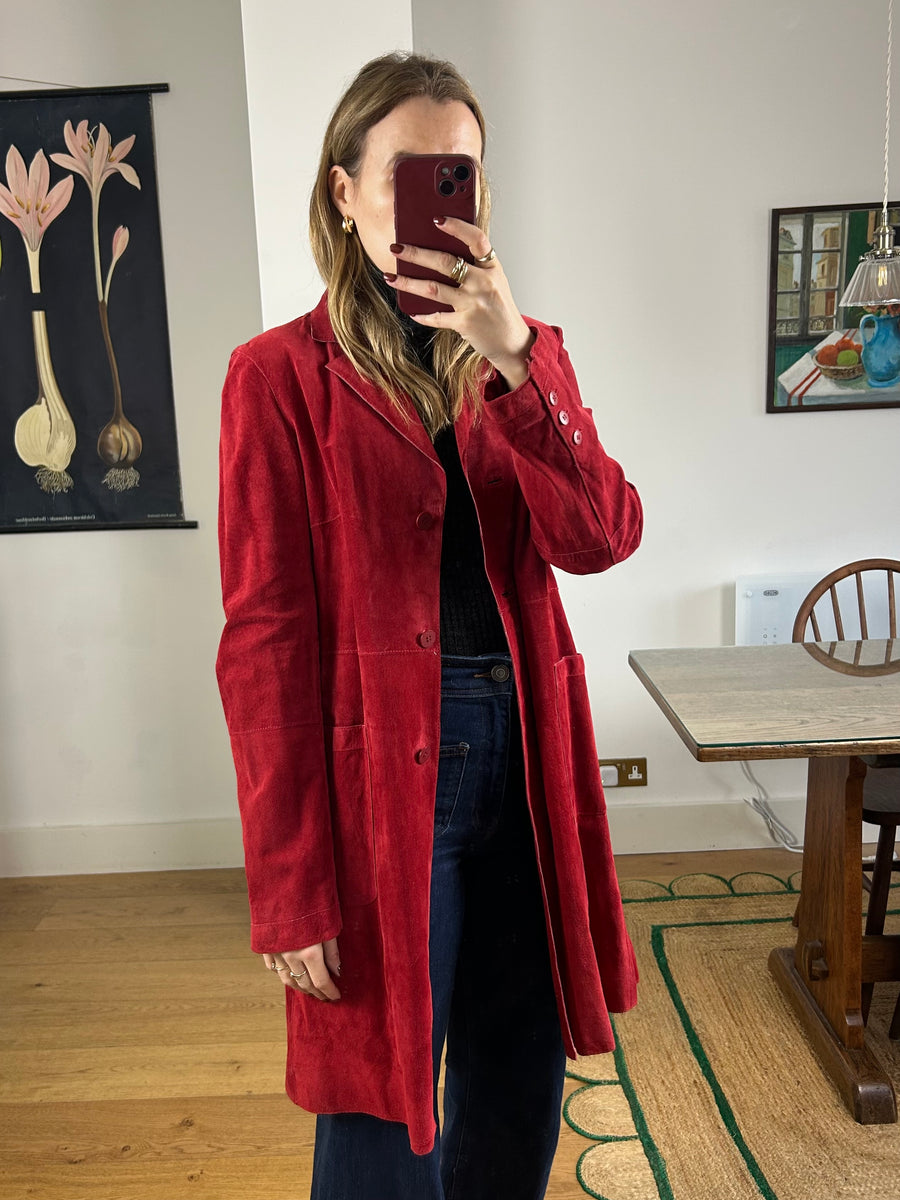 Red Suede Jacket - S/M