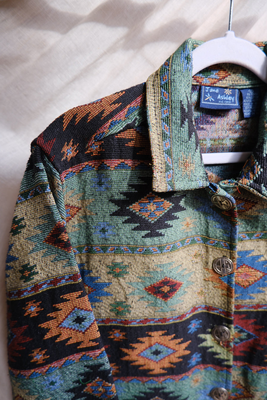 Patterned Tapestry Jacket - M