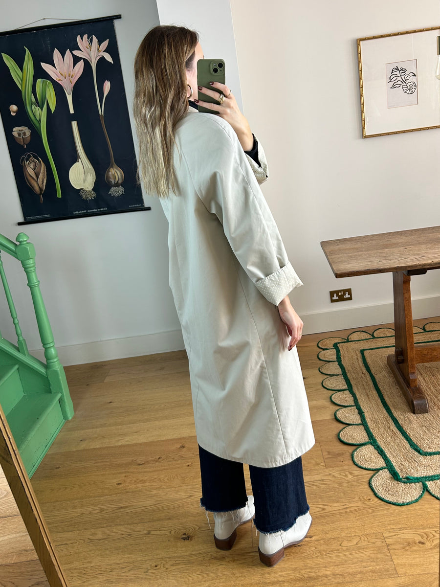 Polkadot Lined Trench Coat - M