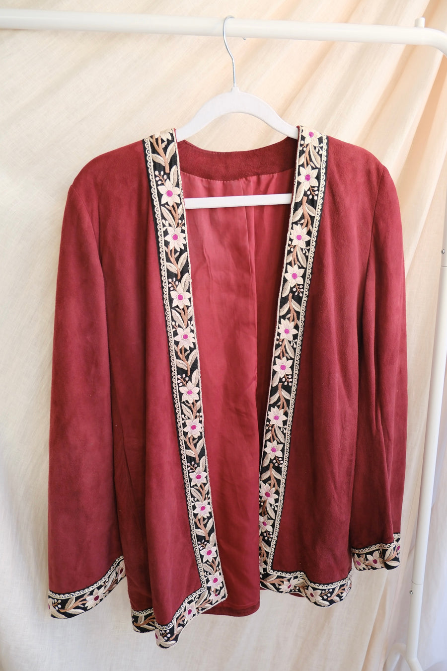 Suede Embroidered Jacket - S