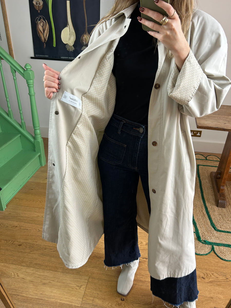 Polkadot Lined Trench Coat - M
