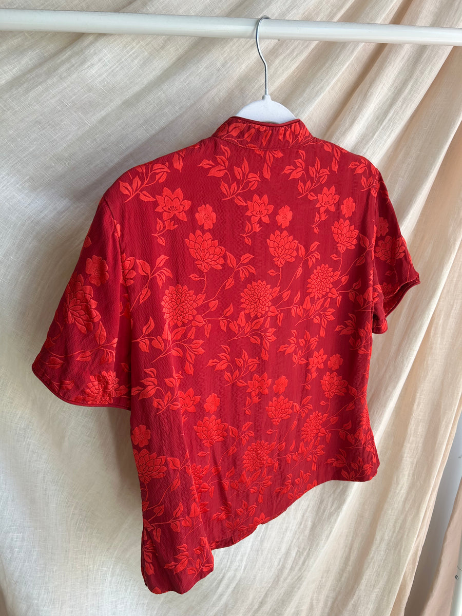 Silk Floral Blouse - S
