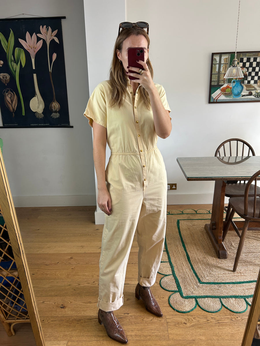Yellow Cotton Boilersuit - UK 12/14