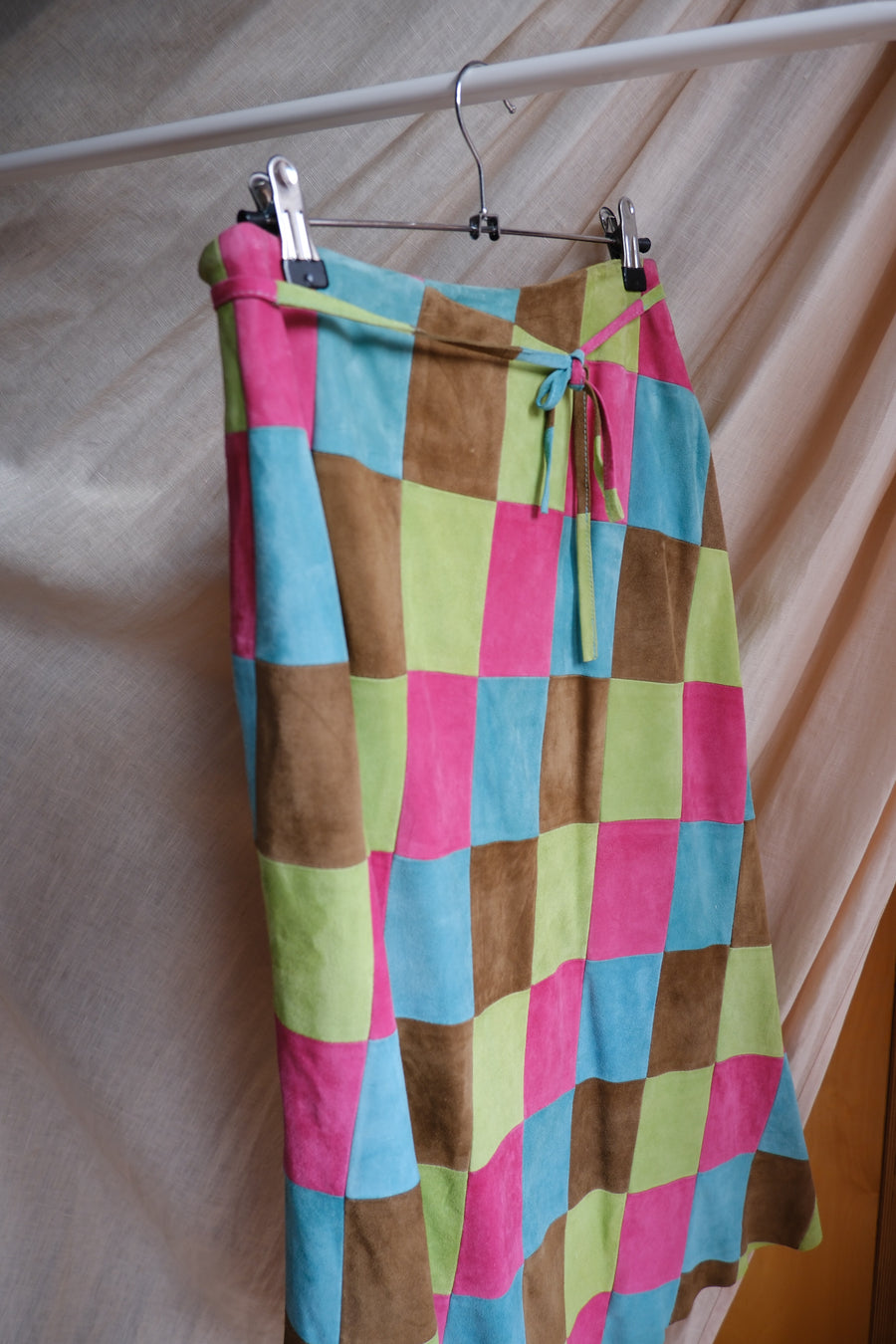Suede Patchwork Skirt - UK 10