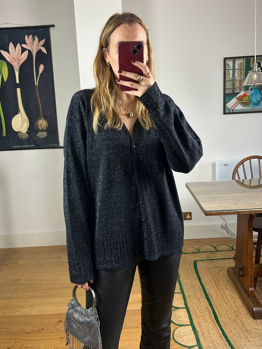 Glitter & Beaded Cardigan - L
