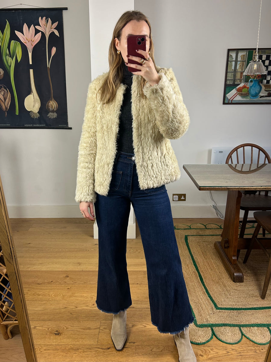 Faux Sheepskin Coat - S