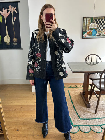 Embroidered Denim Jacket - M