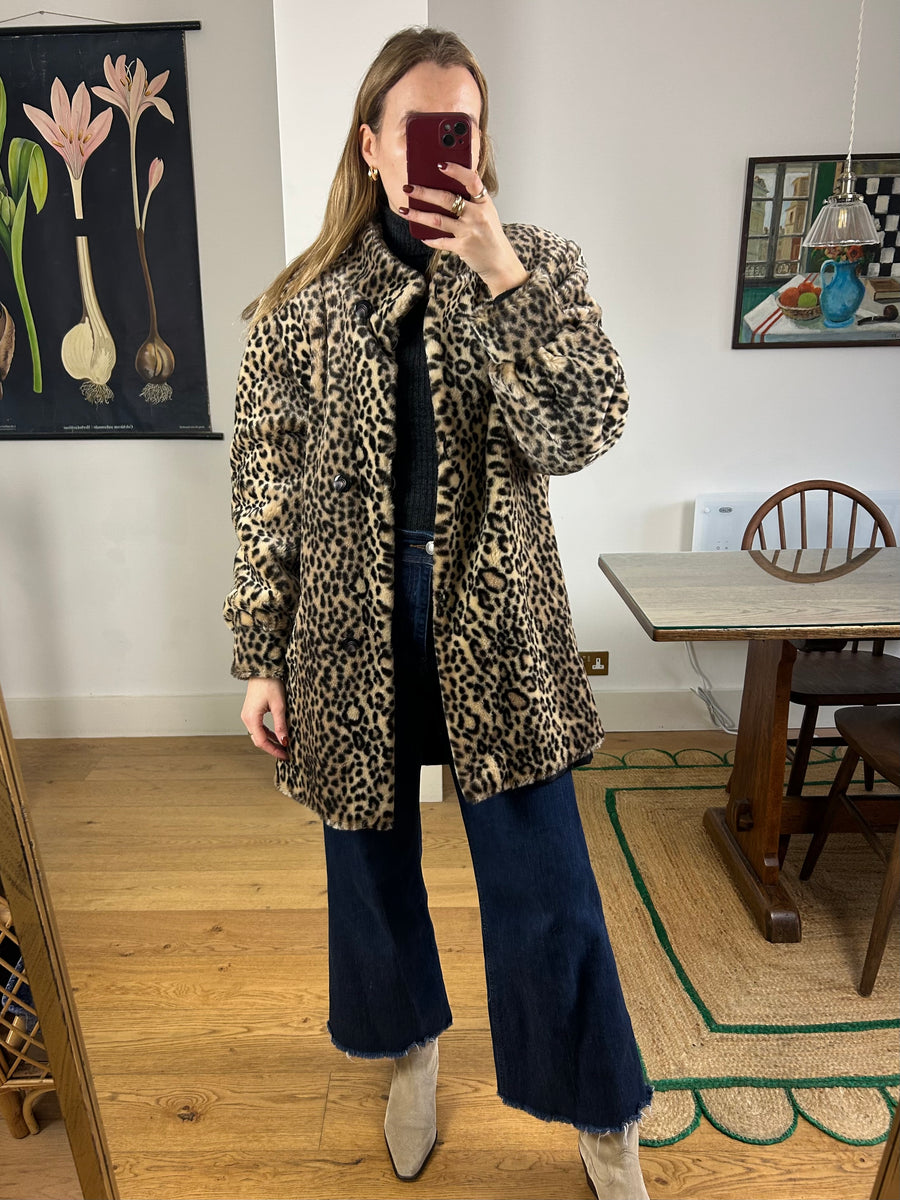 Reversible Leopard Coat - M