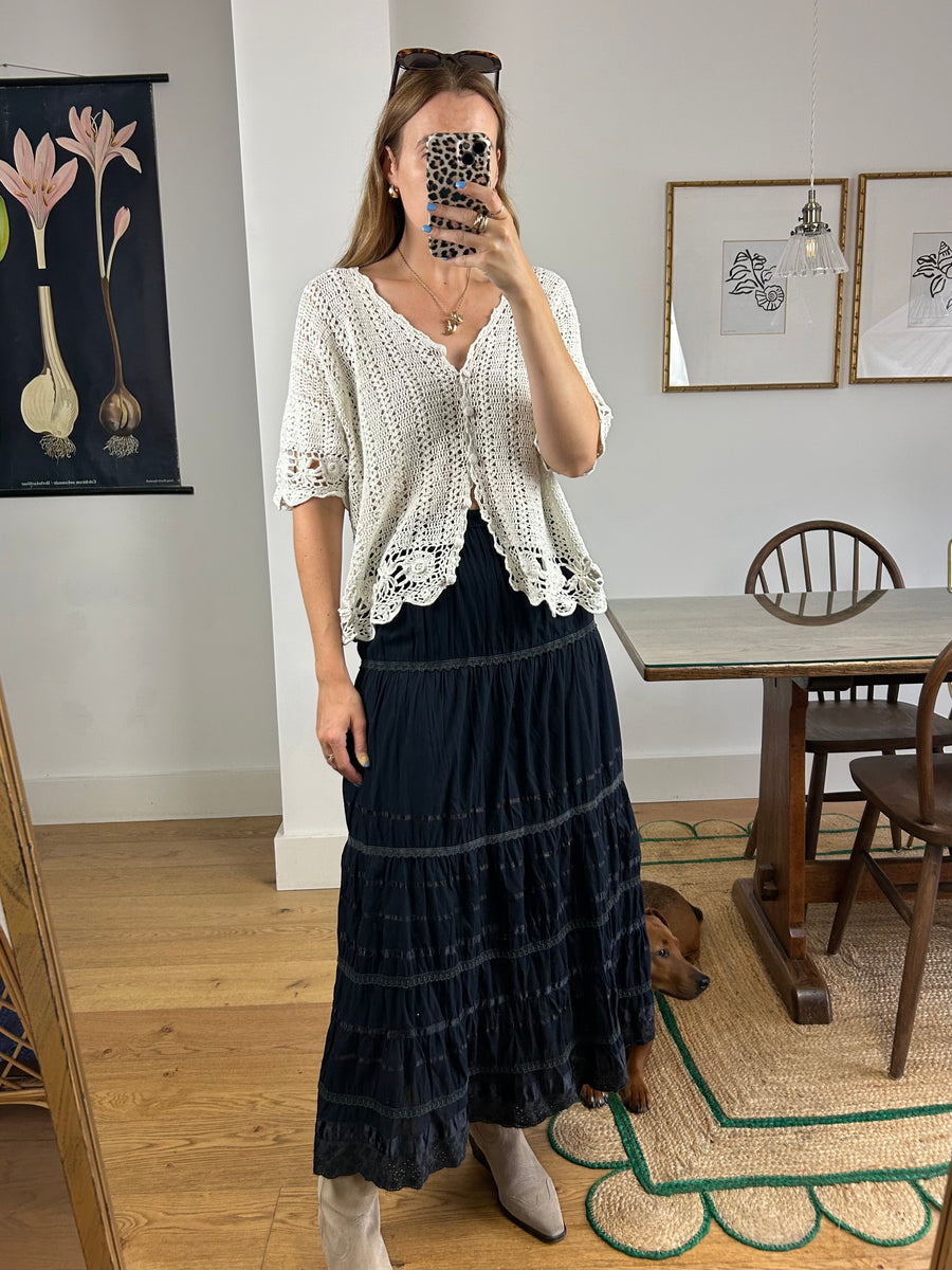 Black Tiered Skirt - UK 16-18