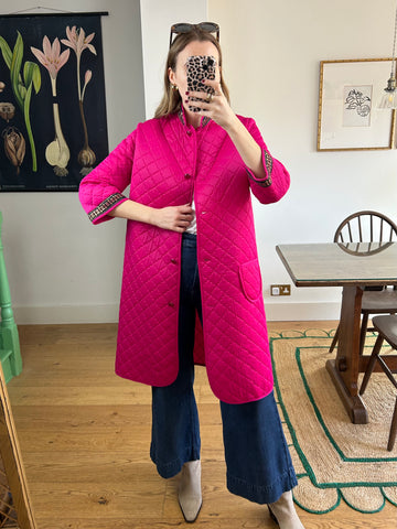 Pink Quilted Coat - S/M