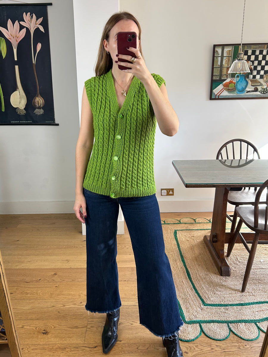 Green Knit Waistcoat - S-M