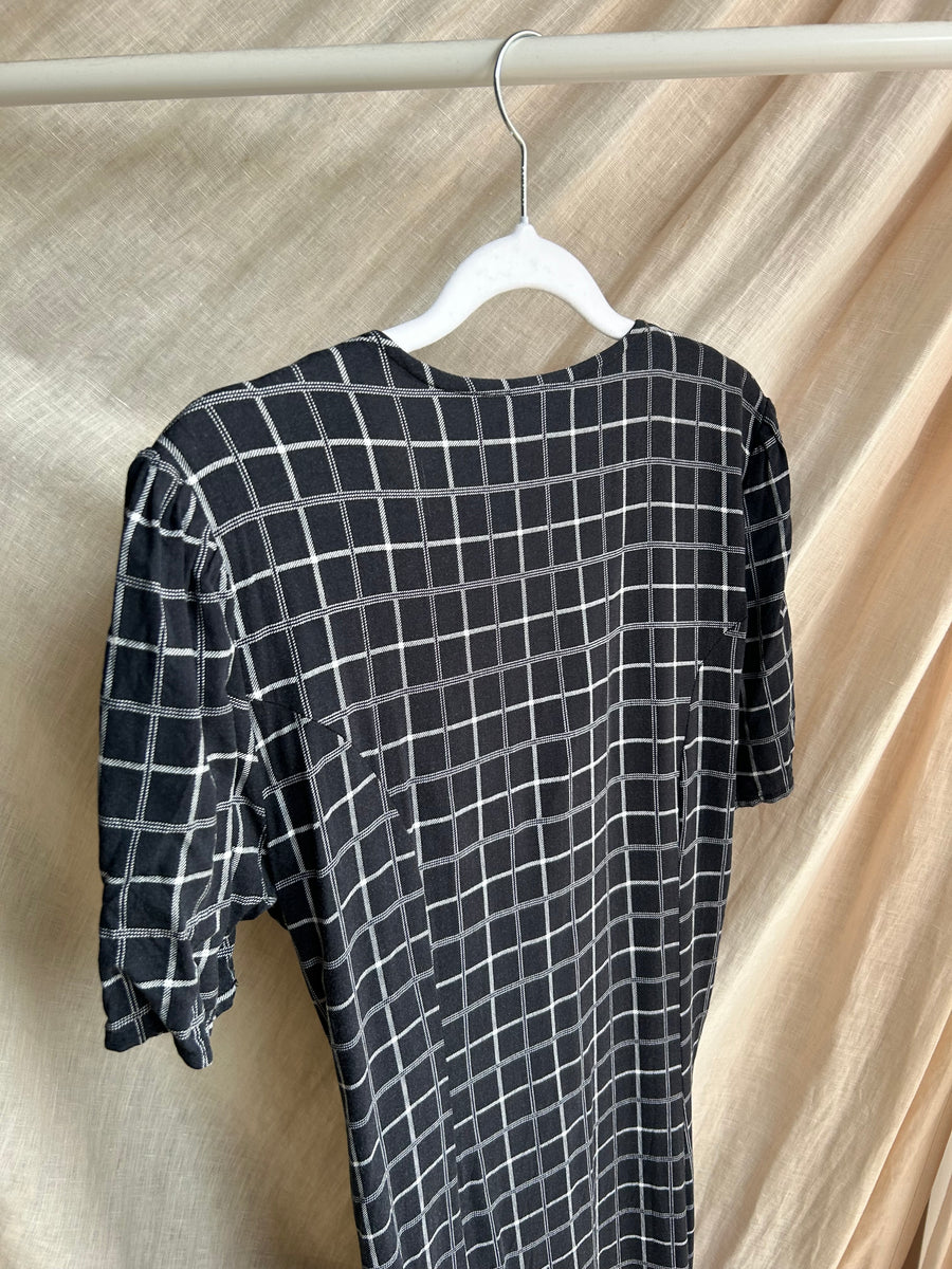 Navy Check Dress - UK 8-10