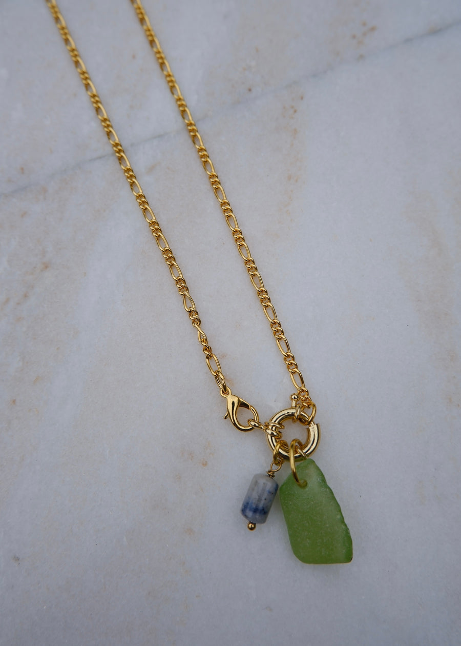 Sea Glass Charm Clasp Necklace