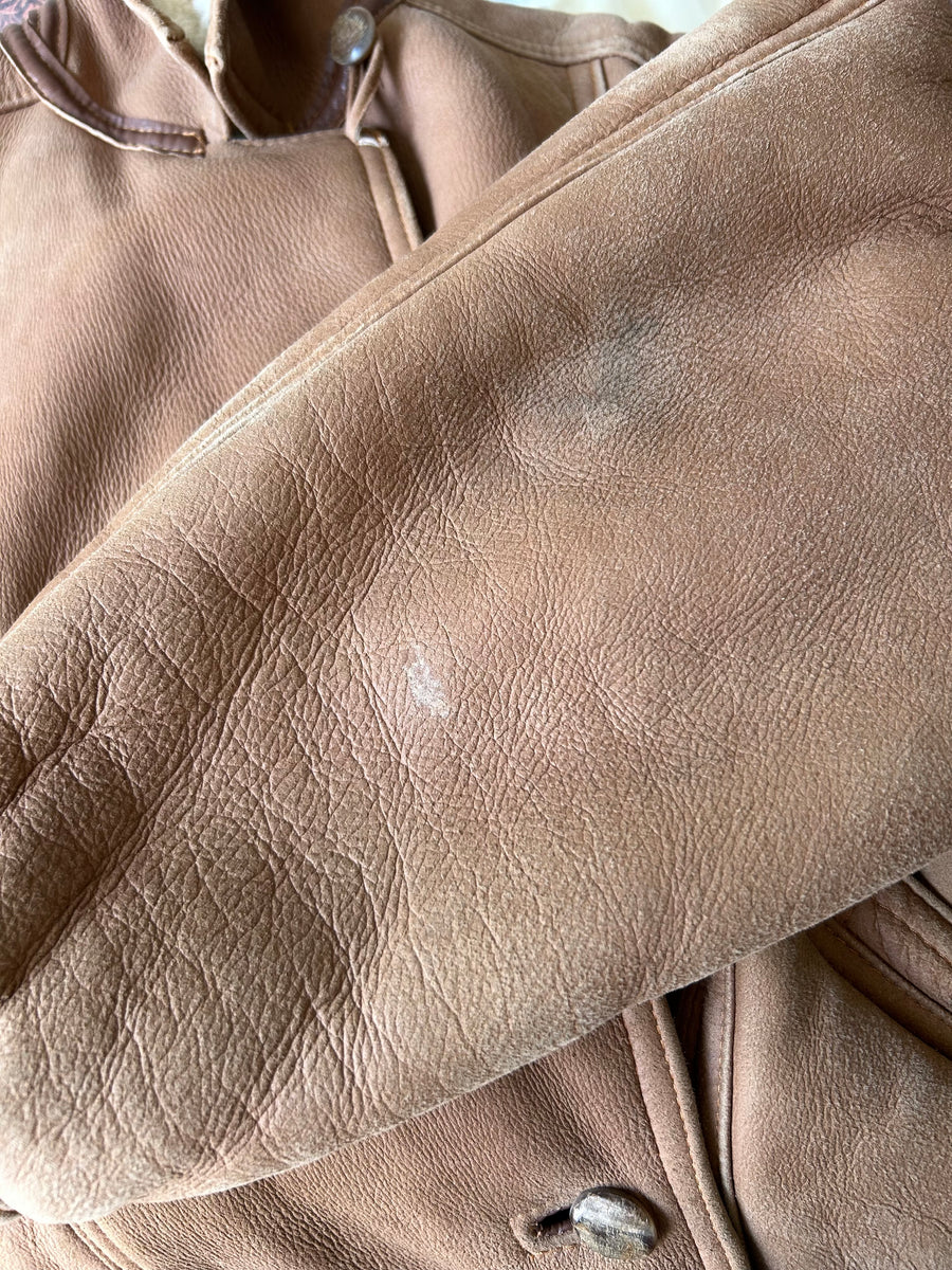 Brown sheepskin coat - S/M