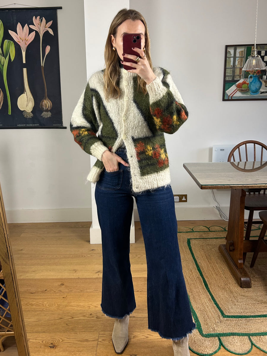 Mohair Striped Cardigan - S