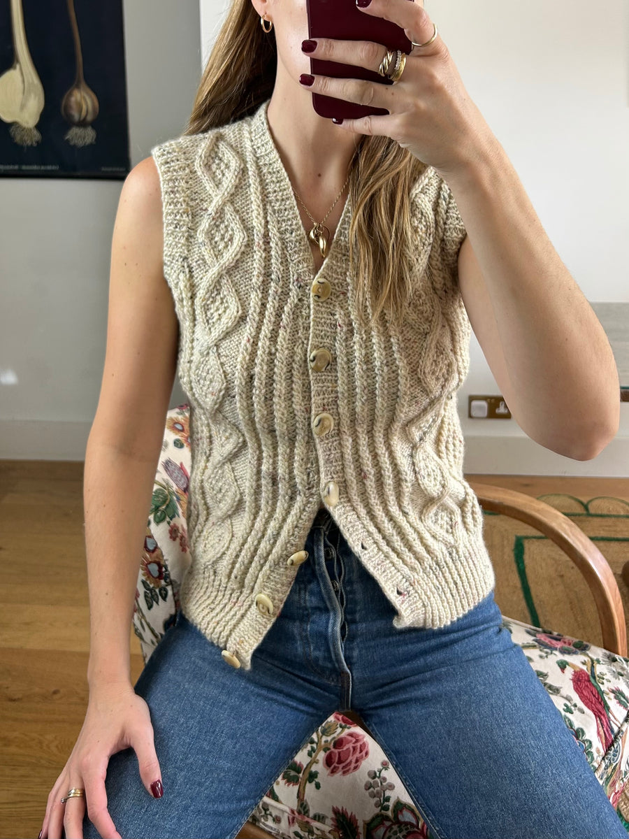 Cable Knit Waistcoat - S