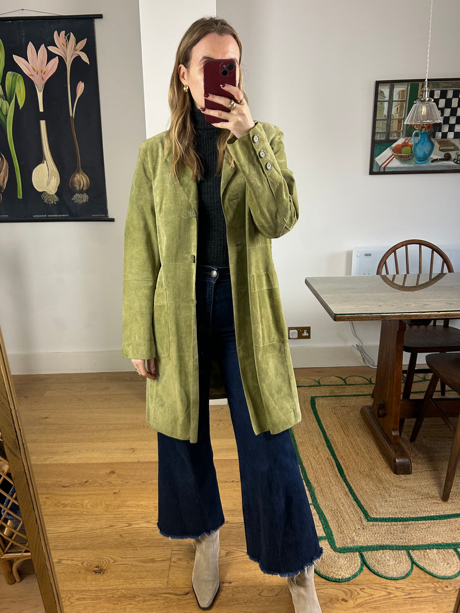 Green Suede Jacket - S/M