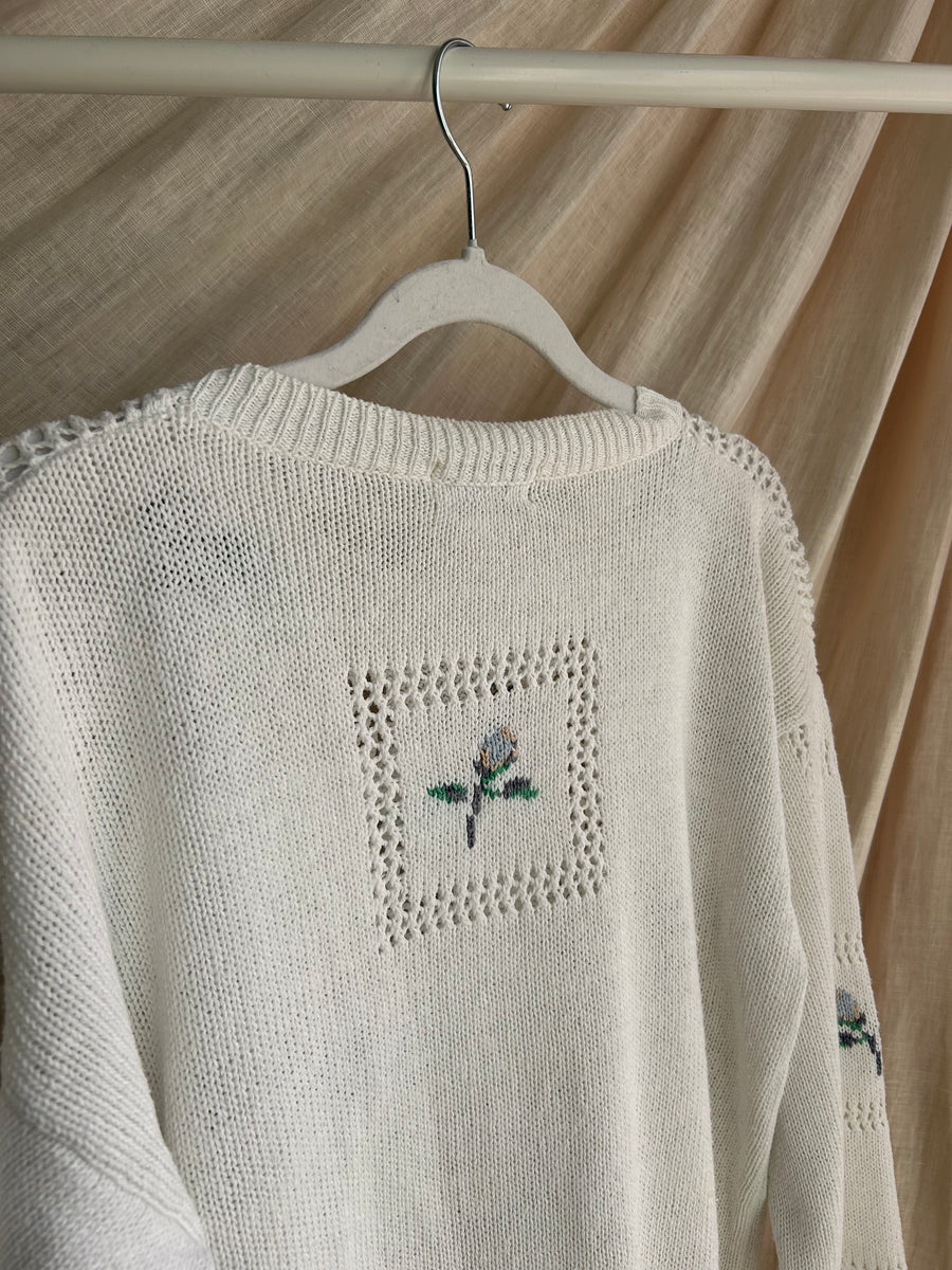 Floral Cotton Knit Jumper - M/L