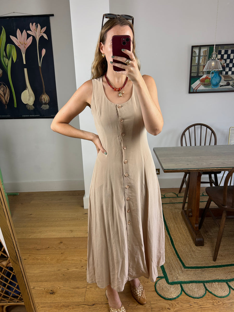 Silk Button-Down Dress - UK 8/10