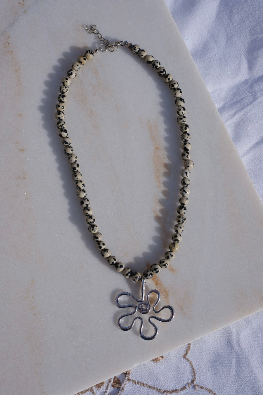 Jasper Beaded Flower Necklace