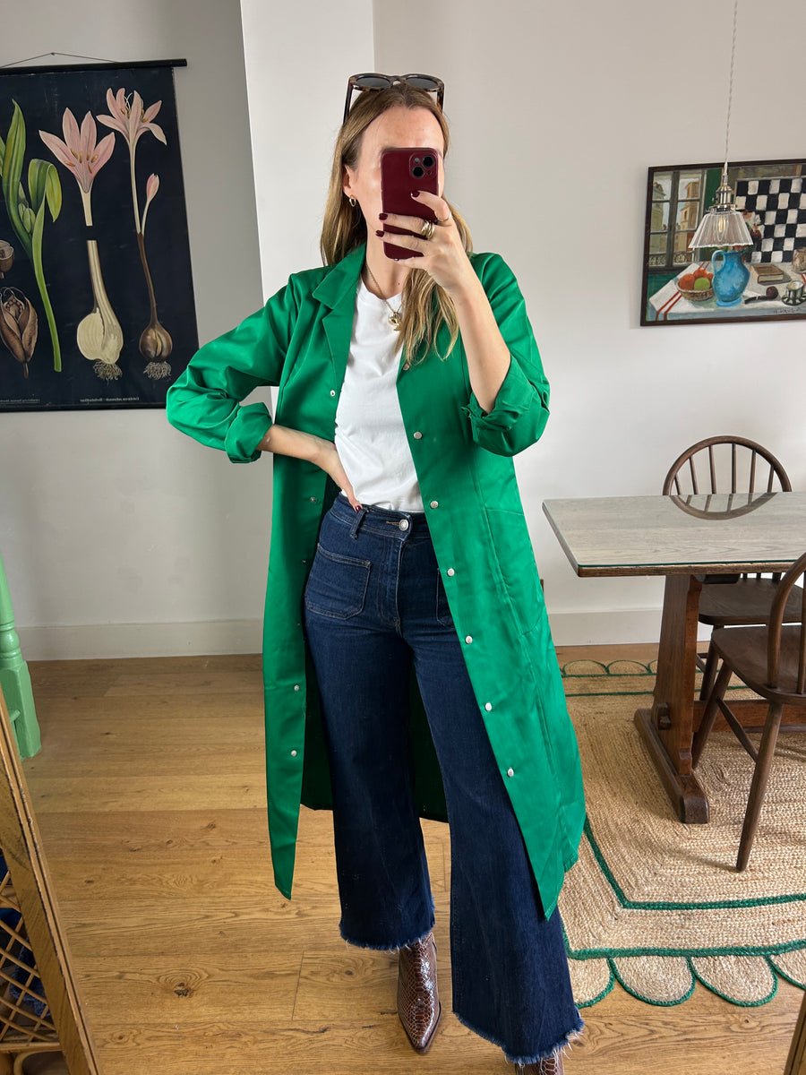 Green Workwear Duster Jacket - XS-S