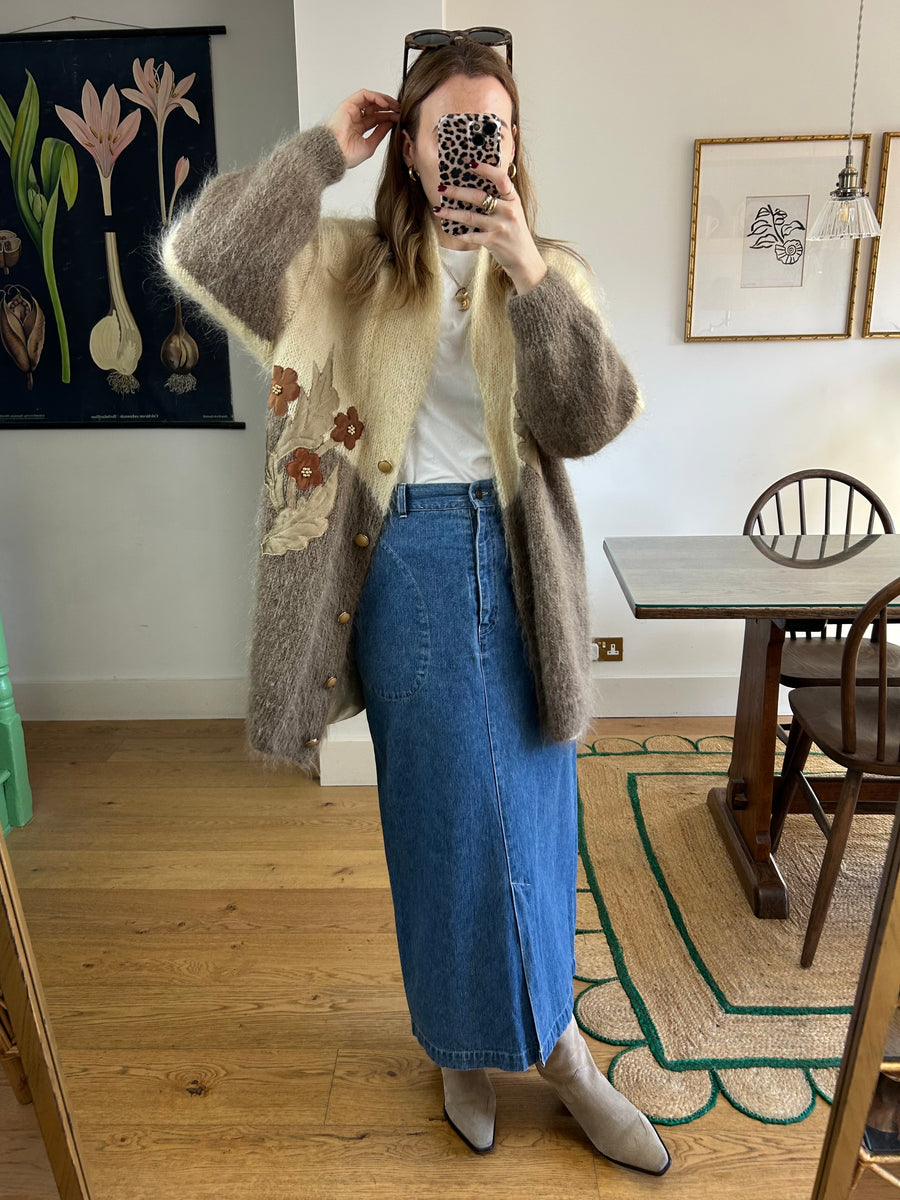 Floral Mohair Cardigan - L