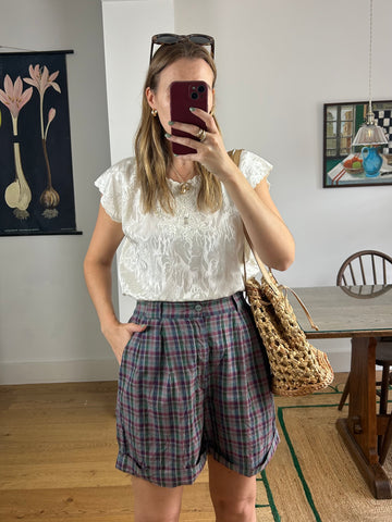 Check Cotton Shorts - UK 8-10