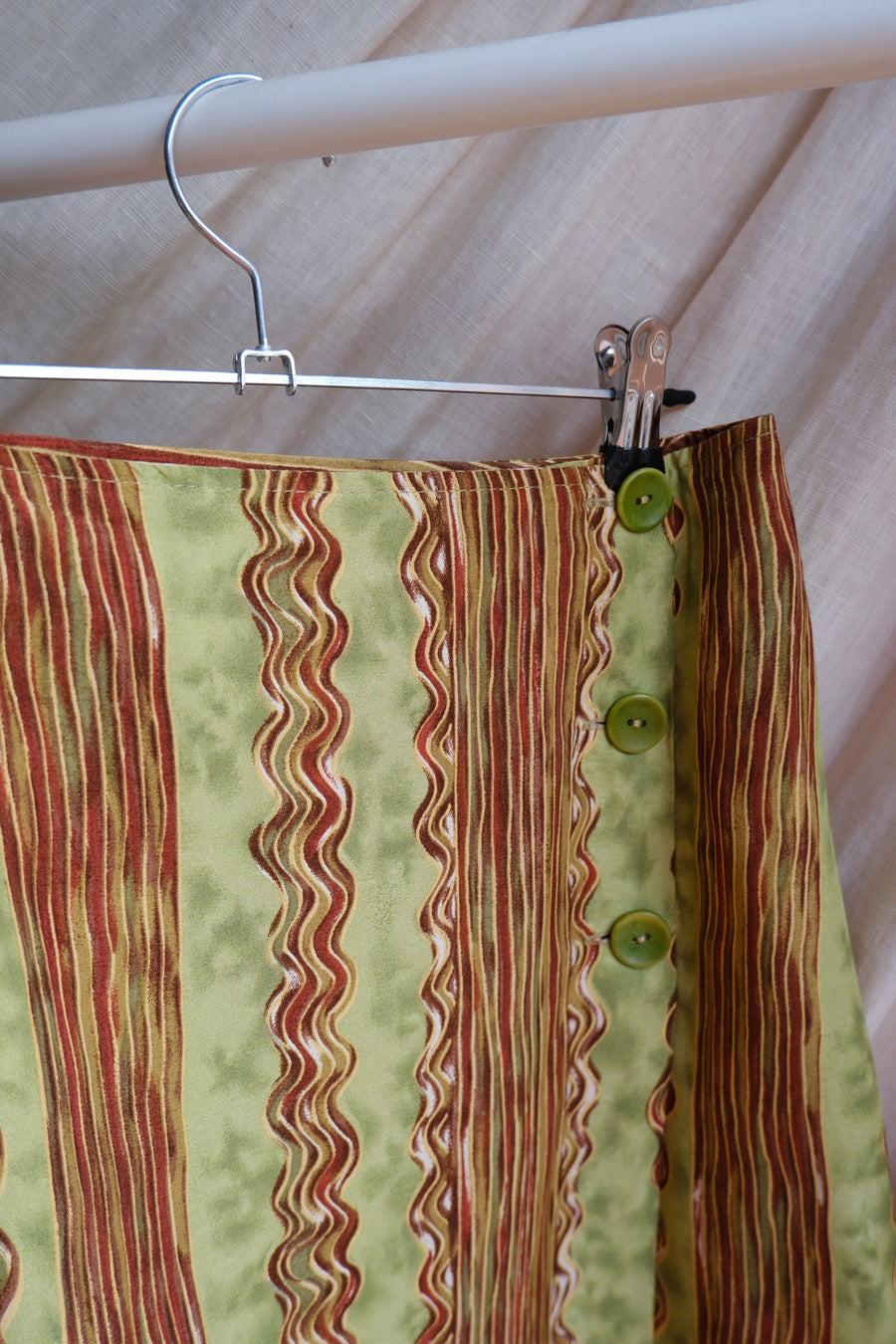 Green & Brown Wrap Skirt - UK 10