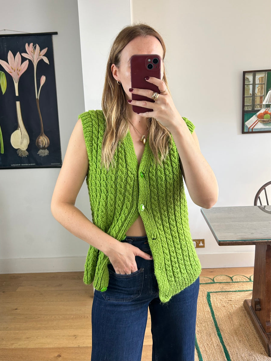 Green Knit Waistcoat - S-M