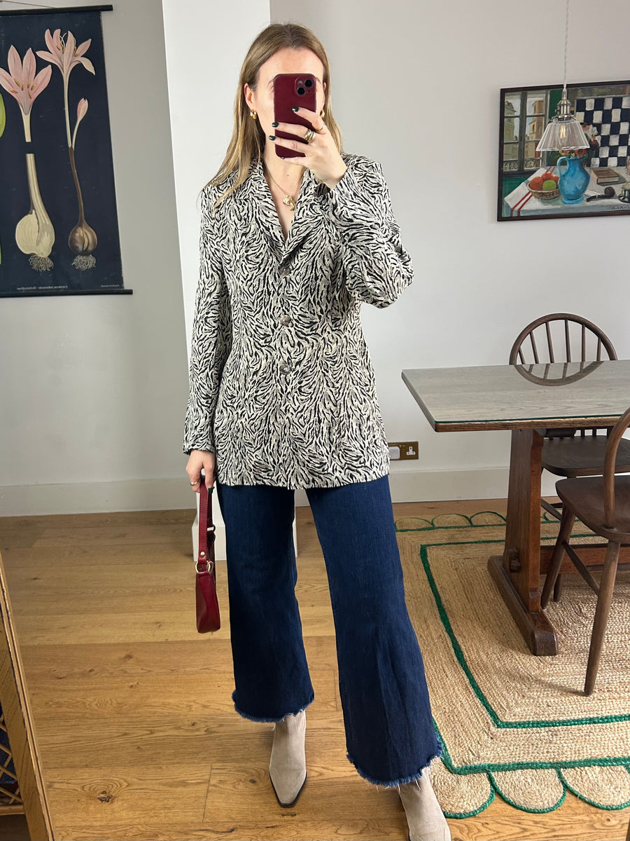 Animal Print Blazer - M