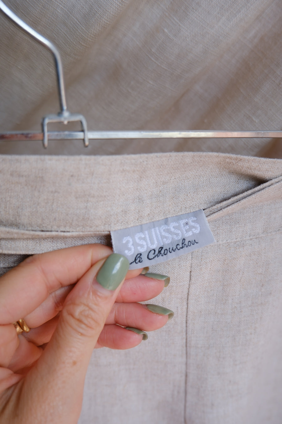 Beige Wrap Mini Skirt - UK 12