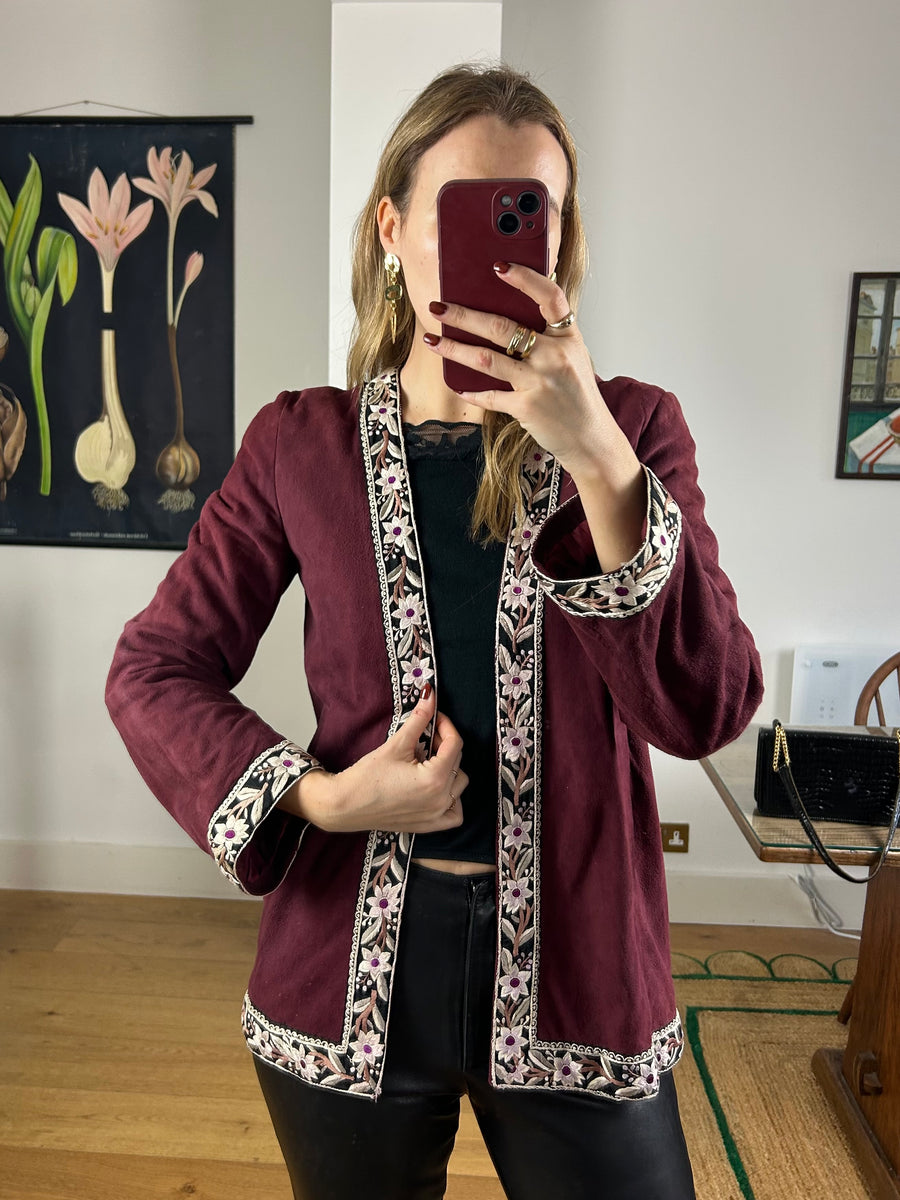 Suede Embroidered Jacket - S