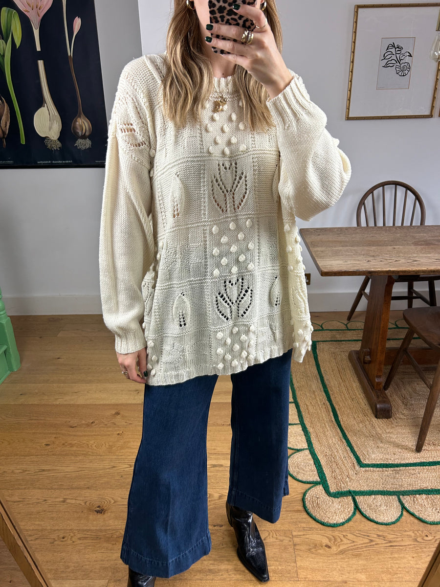 Pattern Knit Jumper - L