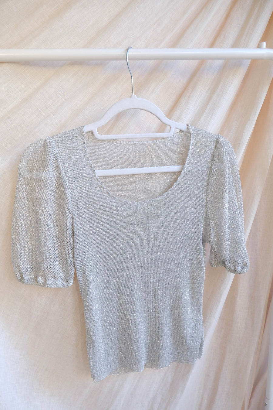 Silver Knit Top - S