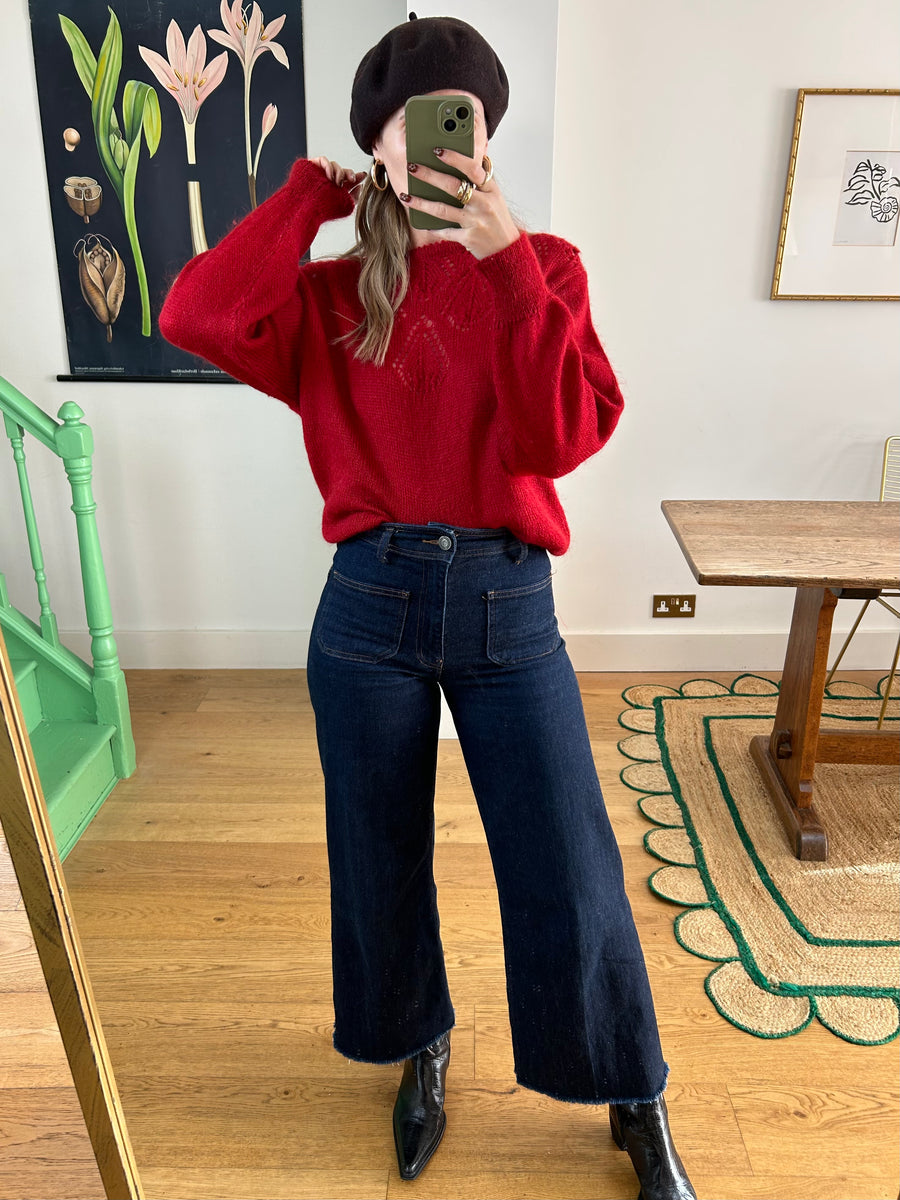 Red Mohair Jumper - M/L