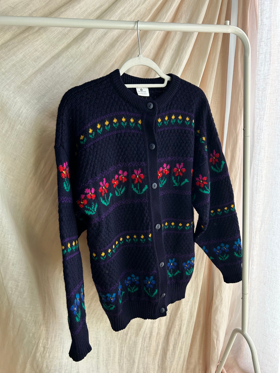Floral Wool Cardigan - S/M
