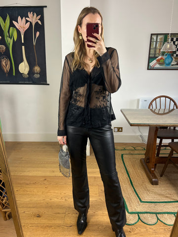 Sheer Embellished Cardigan - M