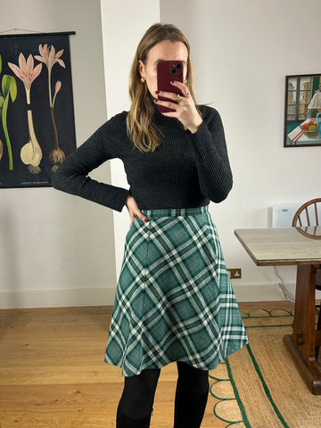 Green Check Skirt - UK 6/8