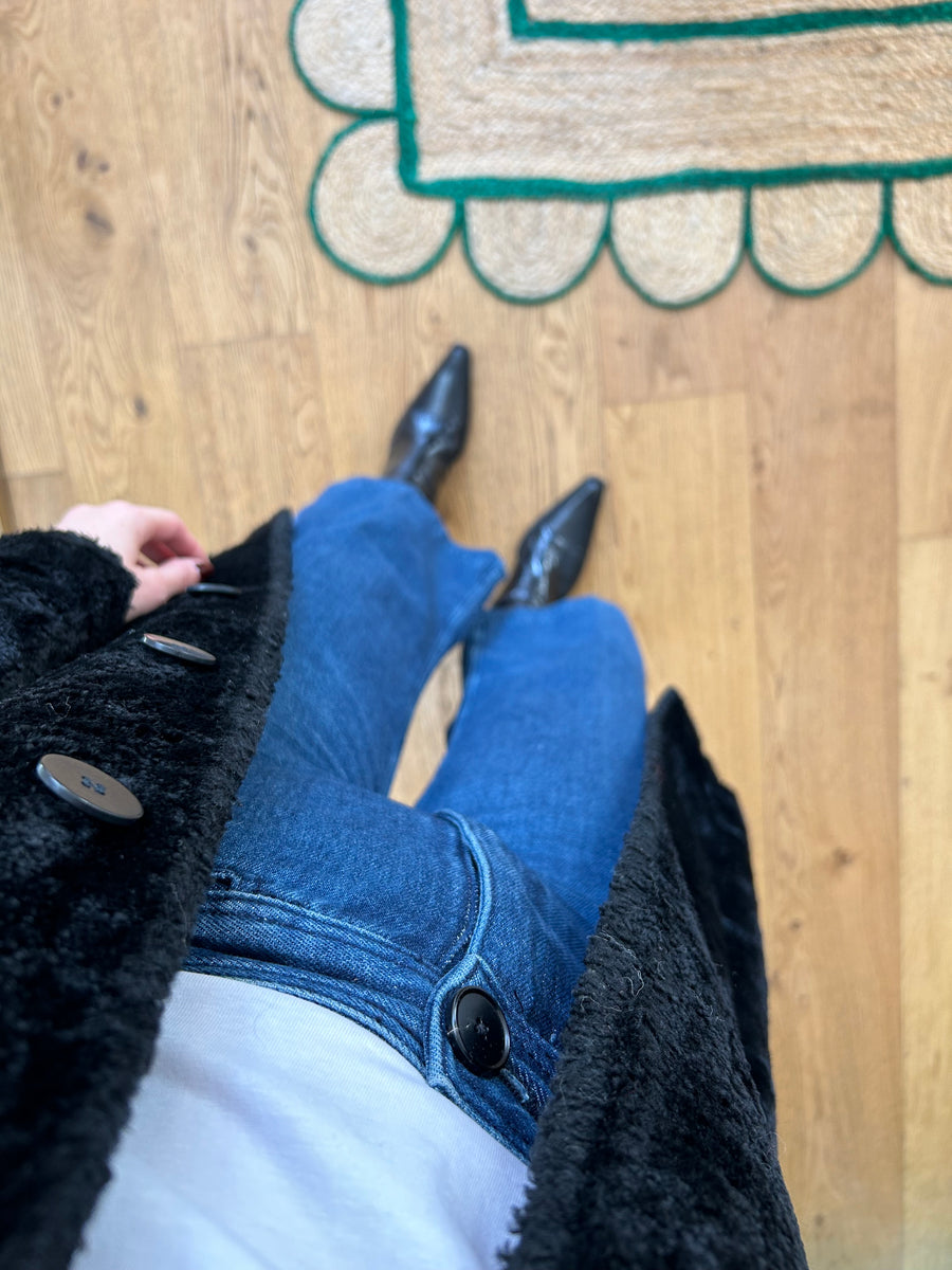 Black Faux Fur Coat - XS/S